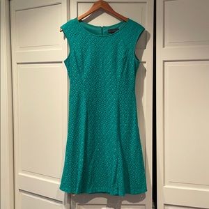 Textured, Green Fit & Flare Dress